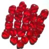 25 12mm Transparent Red Glass Heart Beads